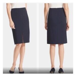MM Lafleur Pencil Skirt Sz 16 Stretchy Straight Double Knit Slit Office Career